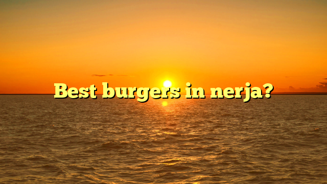 Best burgers in nerja?
